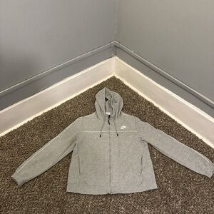 Nike Light Gray Zip-Up Hoodie